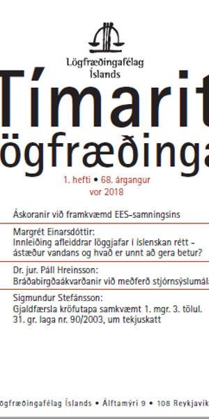 2018 1 TL Forsíða